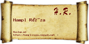 Hampl Róza névjegykártya